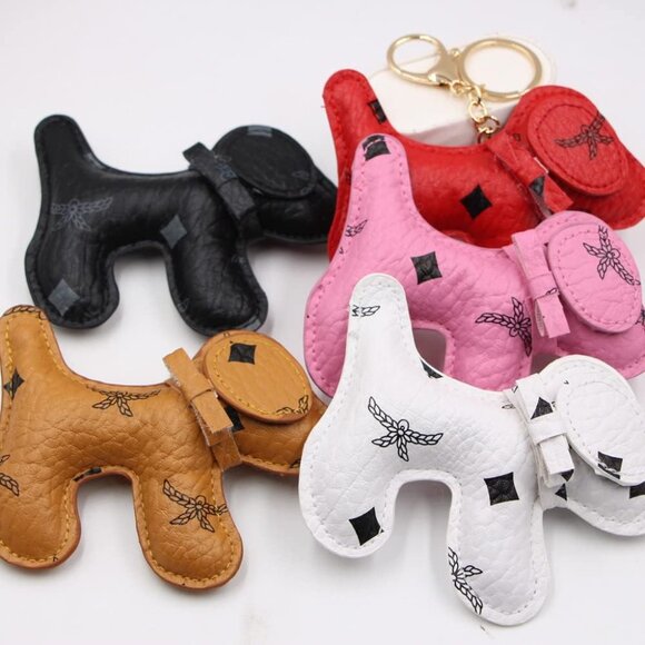 Cute Leather Puppy Keychain Keyring for Women,Purse Bag Charms for Handbags Back - Picture 6 of 6